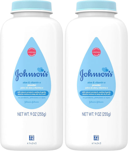 Johnson's Baby Polvo de almidón de maíz para bebé, aloe y vitam...