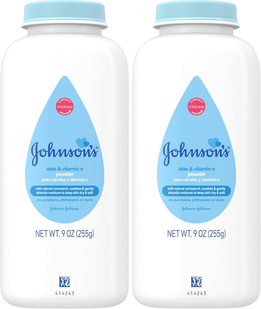 Johnson's Baby Polvo de almidón de maíz para bebé, aloe y vitam...