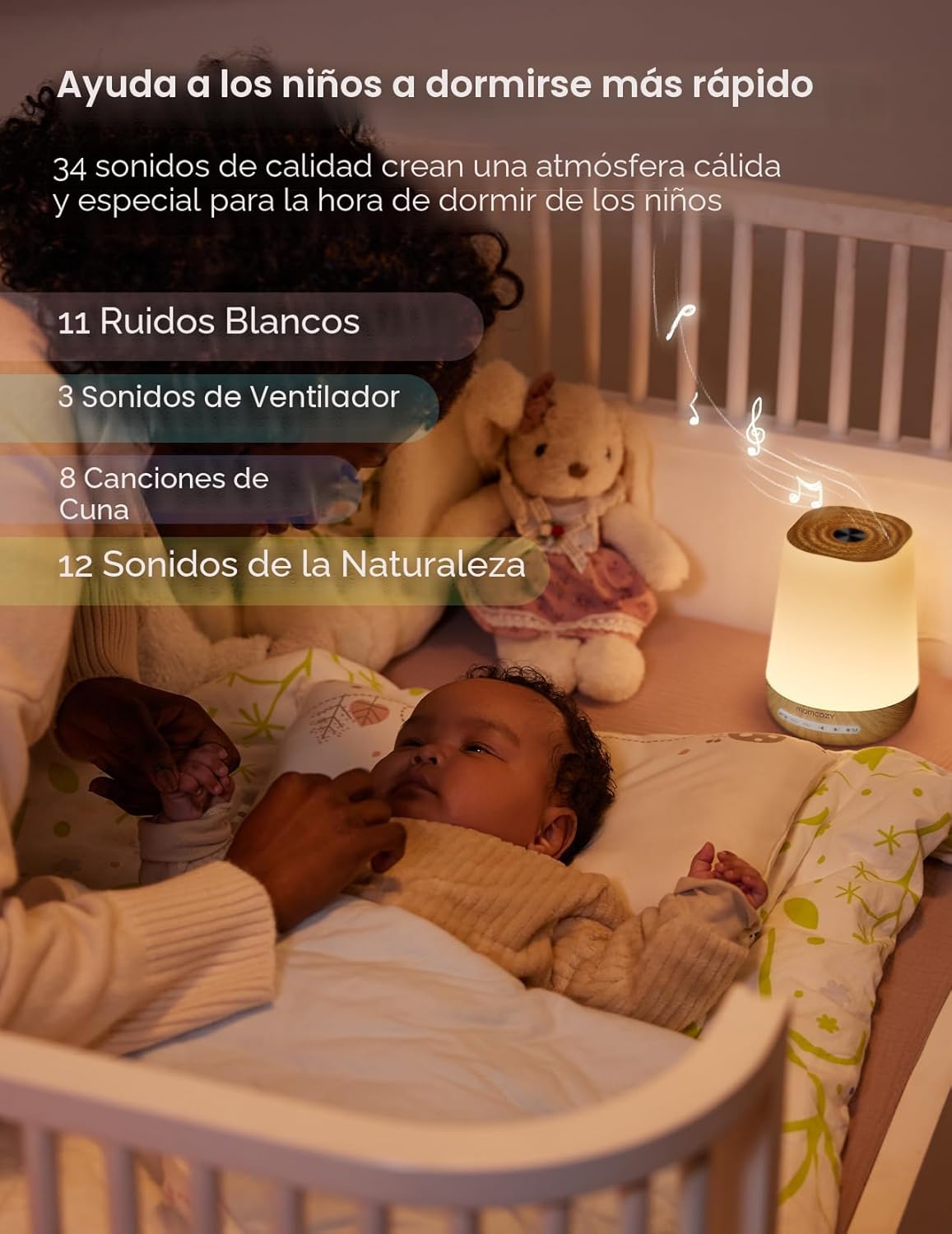 Máquina de sonidos para bebé, Momcozy - Máquina de ruido blanco con...