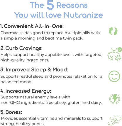 Nutranize Zone Twin-Pack Suplemento System \u2013 Cápsulas para mañ...