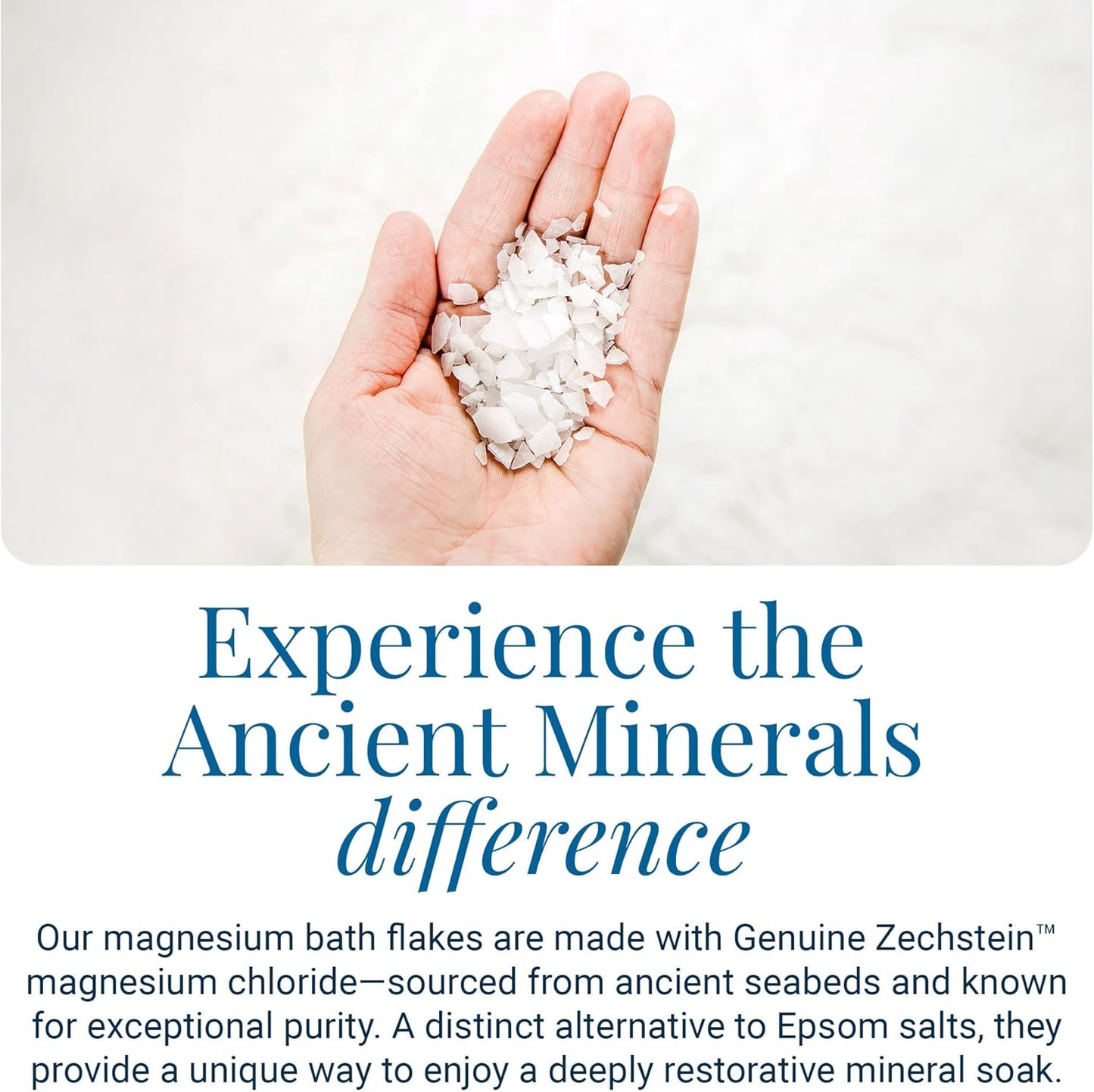 Ancient Minerals Copos de baño de magnesio - Cloruro de magnesio pu...