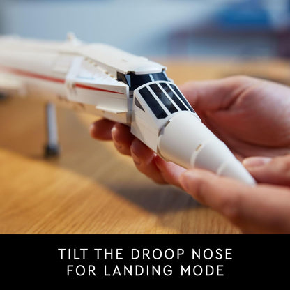 LEGO Icons Concorde Modelo de Avión, Regalo para Adultos, Construye un Modelo Réplica del Avión Comercial Supersónico más Famoso del Mundo con Detalles Auténticos y Piezas Funcionales, 10318