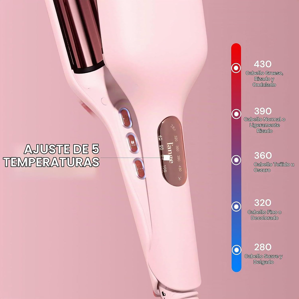 L'ANGE Hair SculptWaver Titanio Onda Profunda | Engarzadora de pelo...