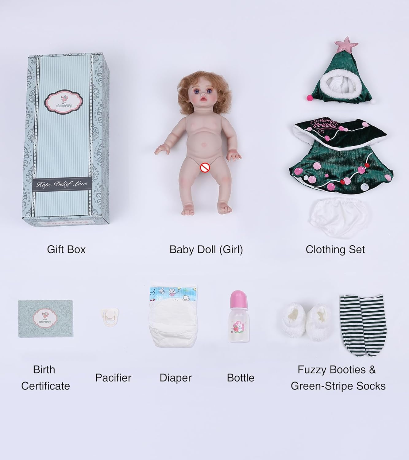 Cloveray Muñecas de bebé, 18 pulgadas realista Reborn Full Vinyl Ba...