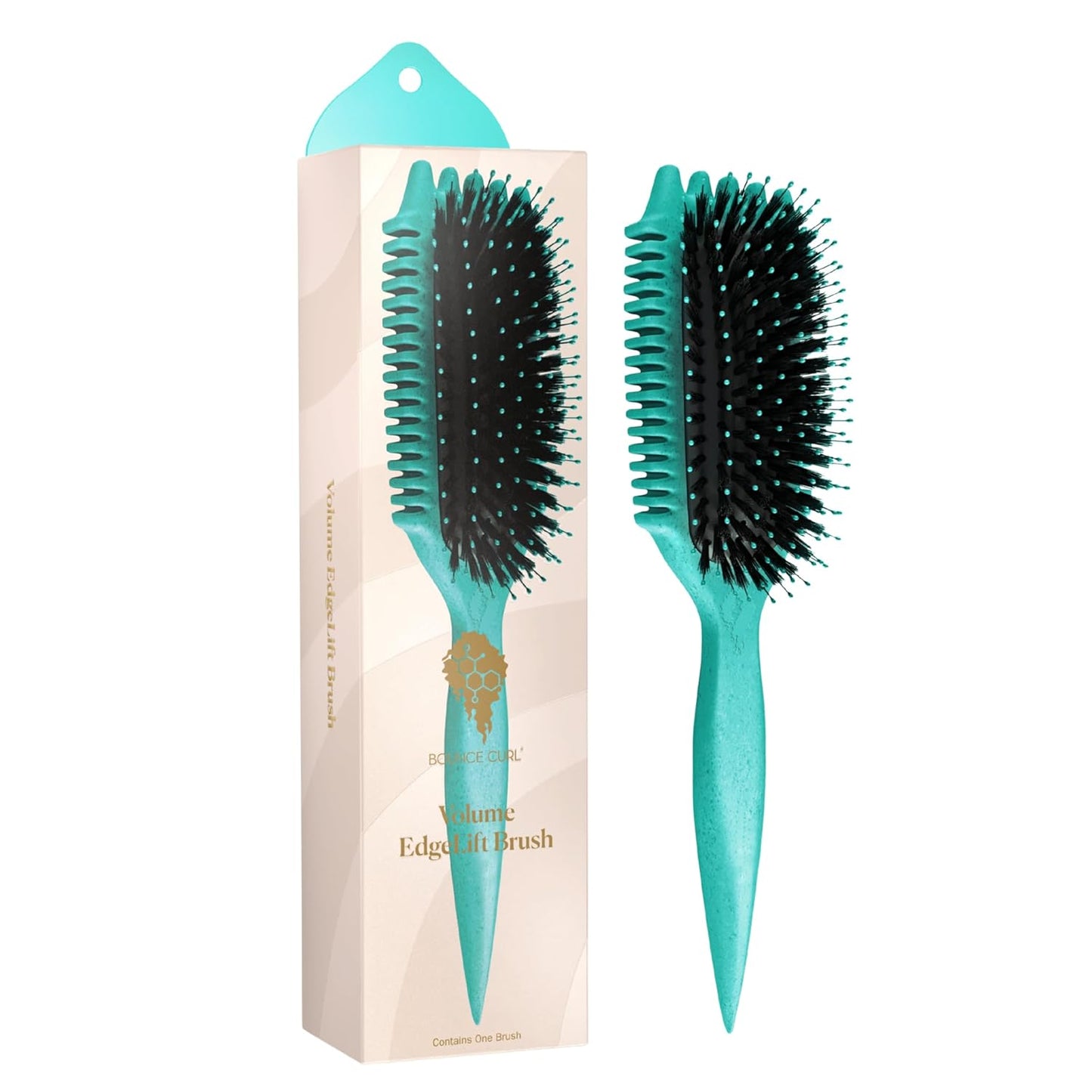 Cepillo de volumen EdgeLift de Bounce Curl, herramienta 5-en-1 para ondas voluminosas, rizos y espirales - Azul verdoso