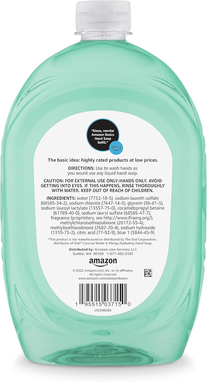 Amazon Basics - Recambio de jabón líquido para manos, aroma a mango...