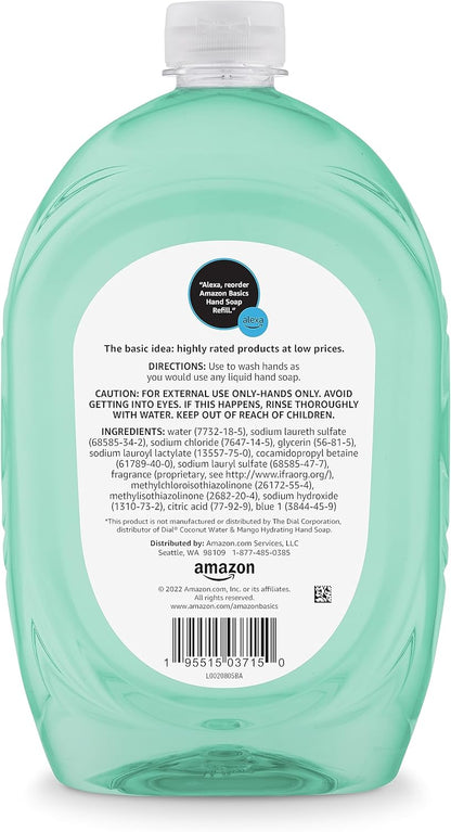 Amazon Basics - Recambio de jabón líquido para manos, aroma a mango...