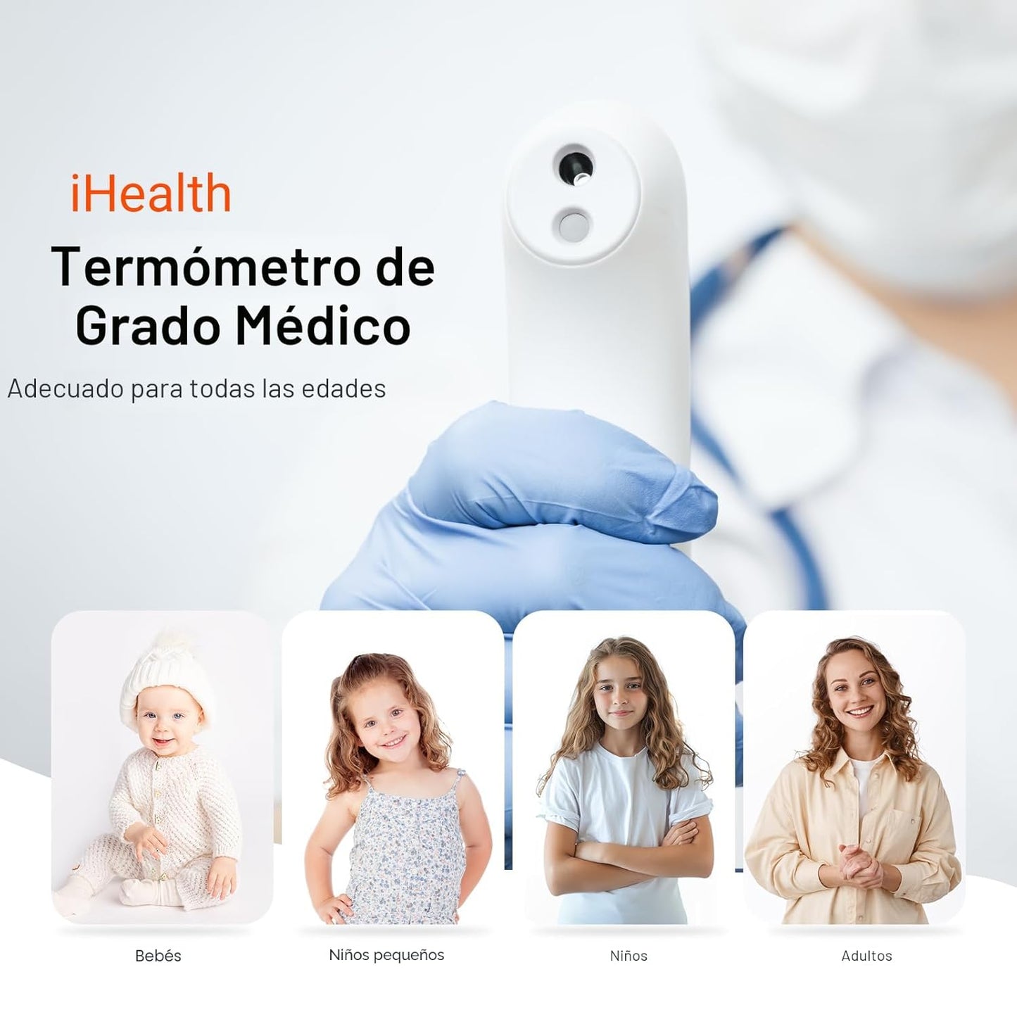 iHealth Termómetro de frente sin contacto para adultos, niños, bebé...