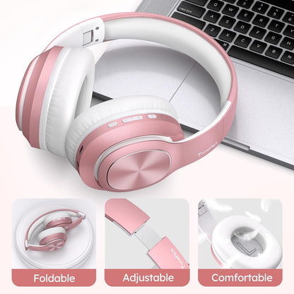 TuneFlux Auriculares inalámbricos Bluetooth sobre la oreja, tiempo...
