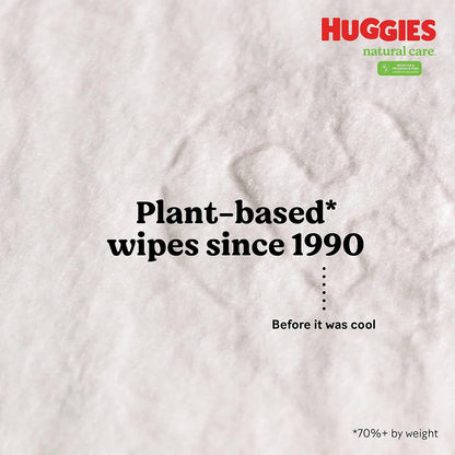 Huggies Natural Care Sensitive Toallitas para bebé, sin perfume, hipoalergénicas, 99% de agua purificada, 3 paquetes abatibles (168 toallitas en total)