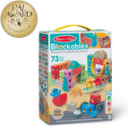 Melissa & Doug Blockables™ Town Snap and Play, mezcla y combina bloques de construcción de madera conectables, juguete para niños y niñas en edad preescolar (73 piezas)