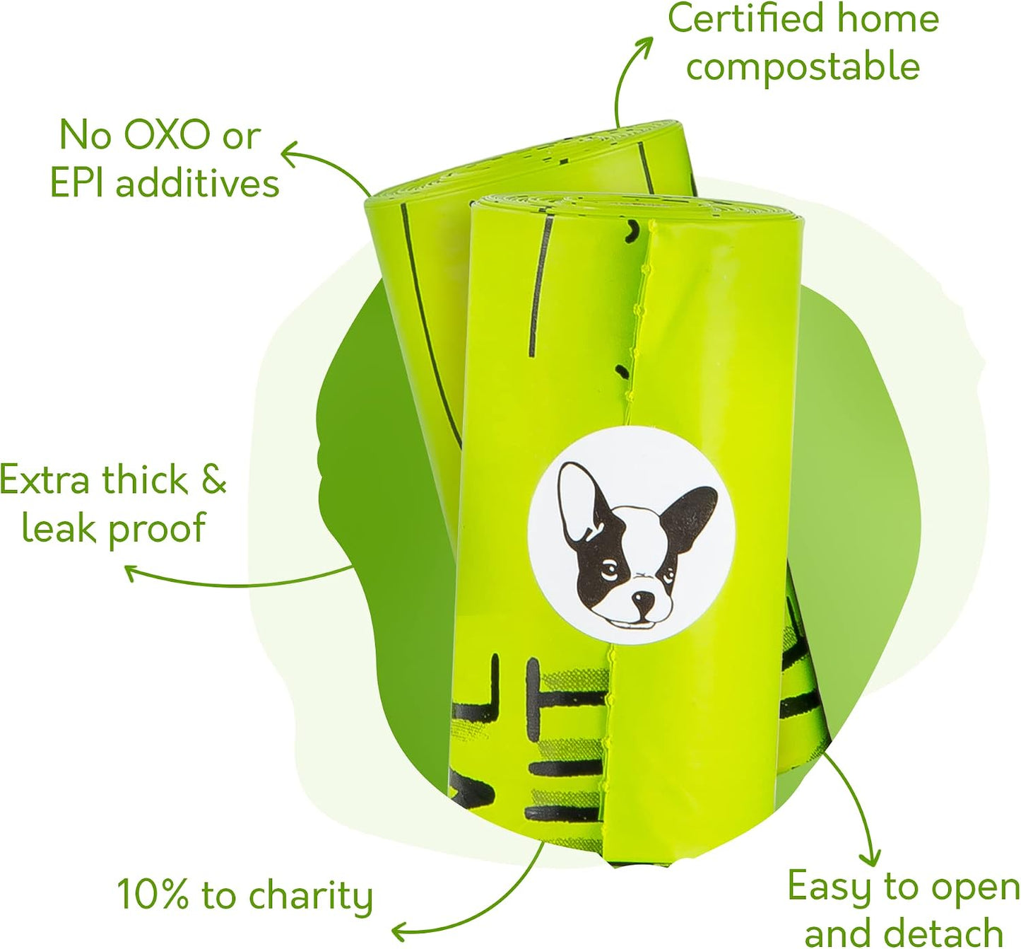 Bolsas compostables para excremento de perro certificadas al 100% p...