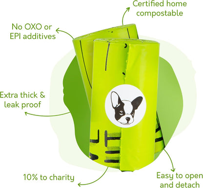 Bolsas compostables para excremento de perro certificadas al 100% p...