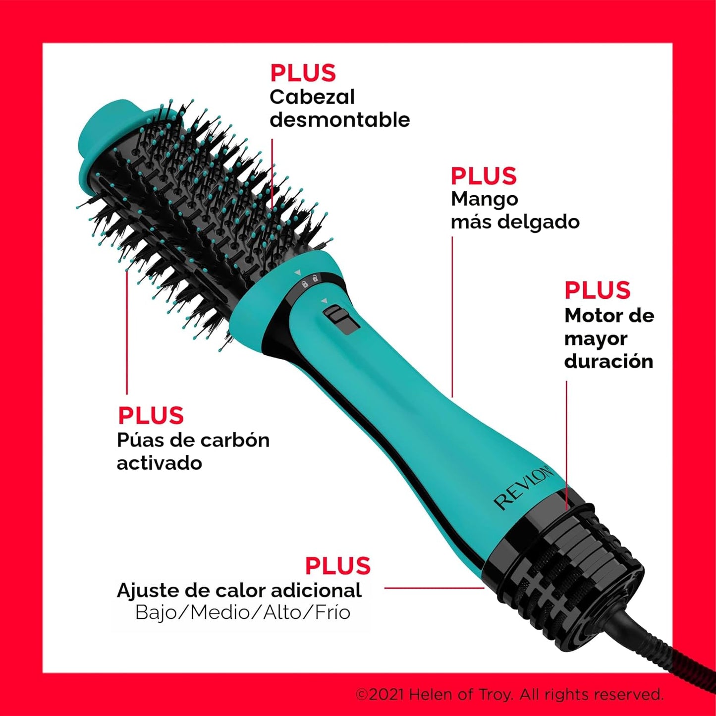 REVLON One-Step Plus 2.0 - Secadora, voluminizador de cabello y cep...