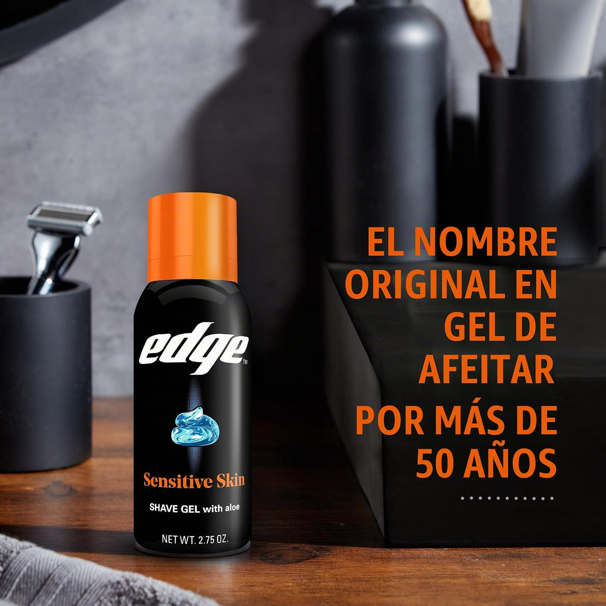 Edge Gel de afeitar para hombres, piel sensible, 2.75 oz (paquete d...