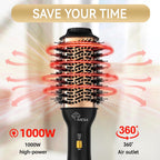 Secador de pelo 4 en 1, cepillo secador de pelo, cepillo de aire caliente de 1000 W, secador de pelo voluminizador de un solo paso y estilizador, temperatura de 3 velocidades, moldeador de aire