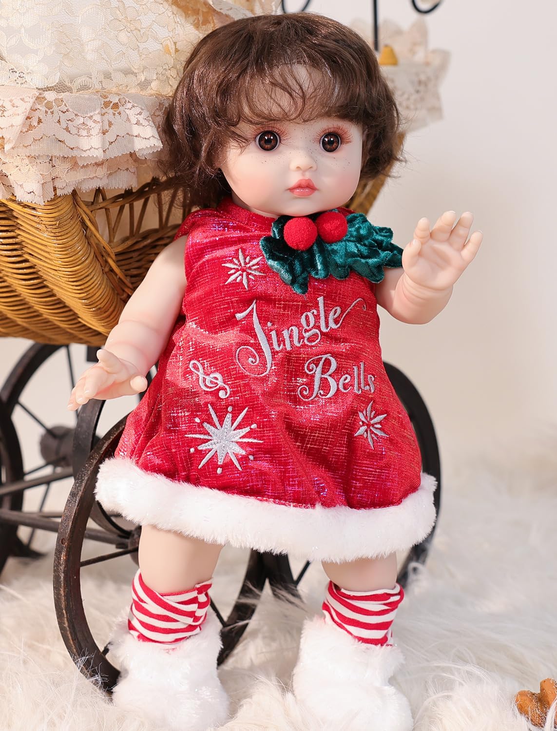 Cloveray Muñecas de bebé, 18 pulgadas realista Reborn Full Vinyl Ba...