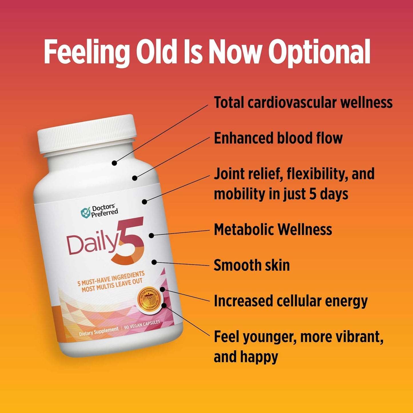 DOCTORS' PREFERRED Daily5 Multivitamínico para mujeres y hombre...