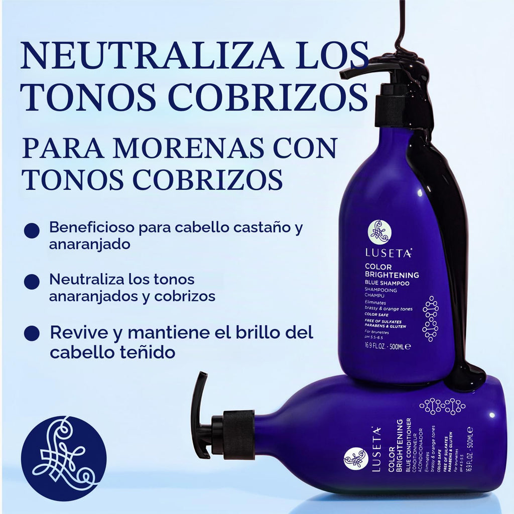 Luseta Blue - Juego de champú y acondicionador - Iluminador de colo...