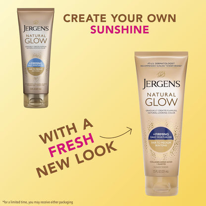 Jergens Natural Glow +Loción corporal autobronceadora reafirmante,...