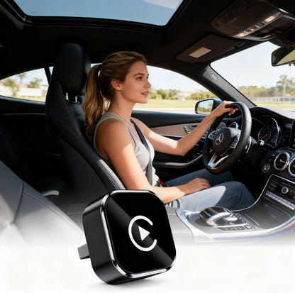 CYBERDRIVE Mini adaptador inalámbrico CarPlay actualizado con cable a inalámbrico para CarPlay y Android Auto Plug and Play Rápido Auto-Reconexión Control estable Cero Retardo Car Play para iPhone iOS