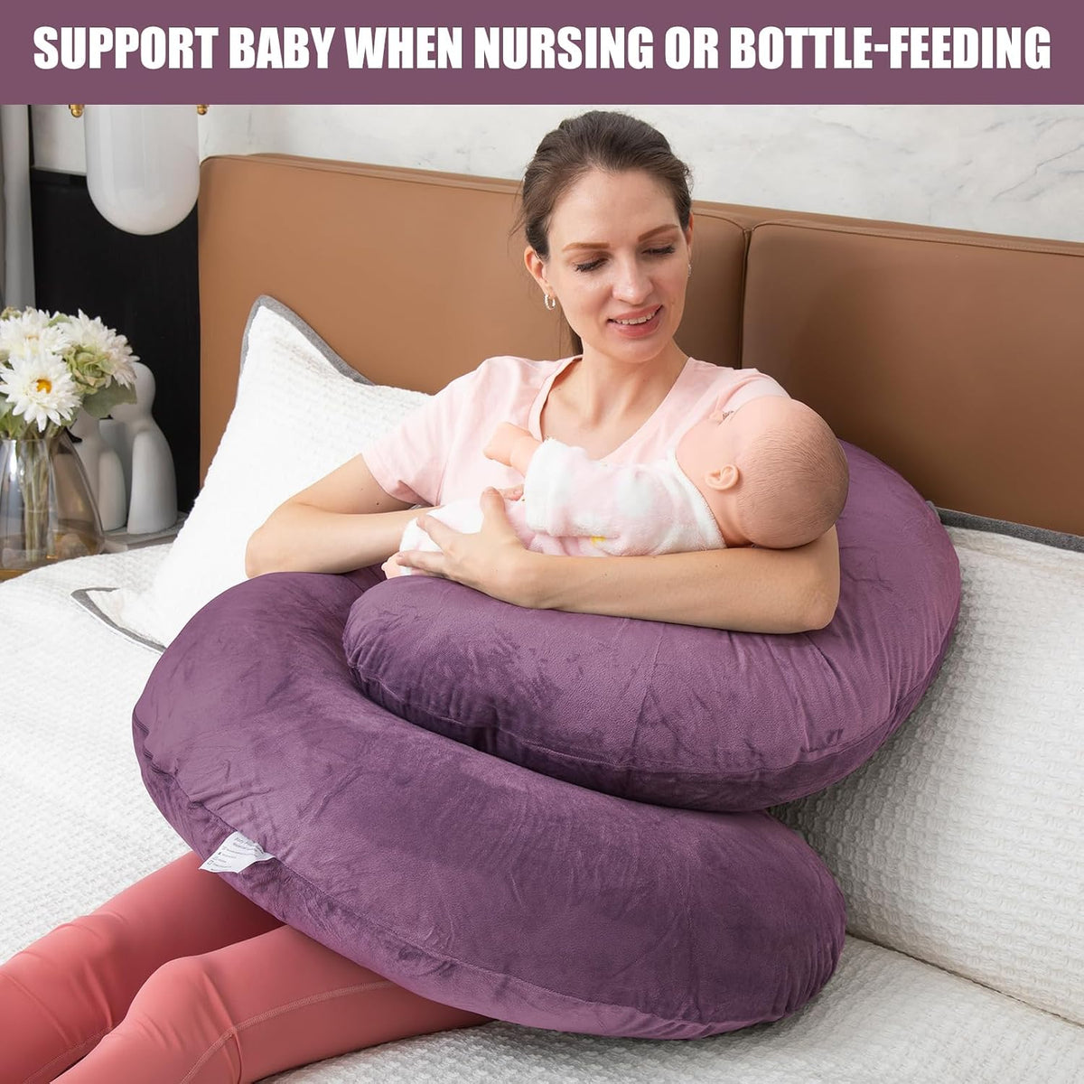 1 MIDDLE ONE - Almohada de embarazo, almohada con forma de C para d...
