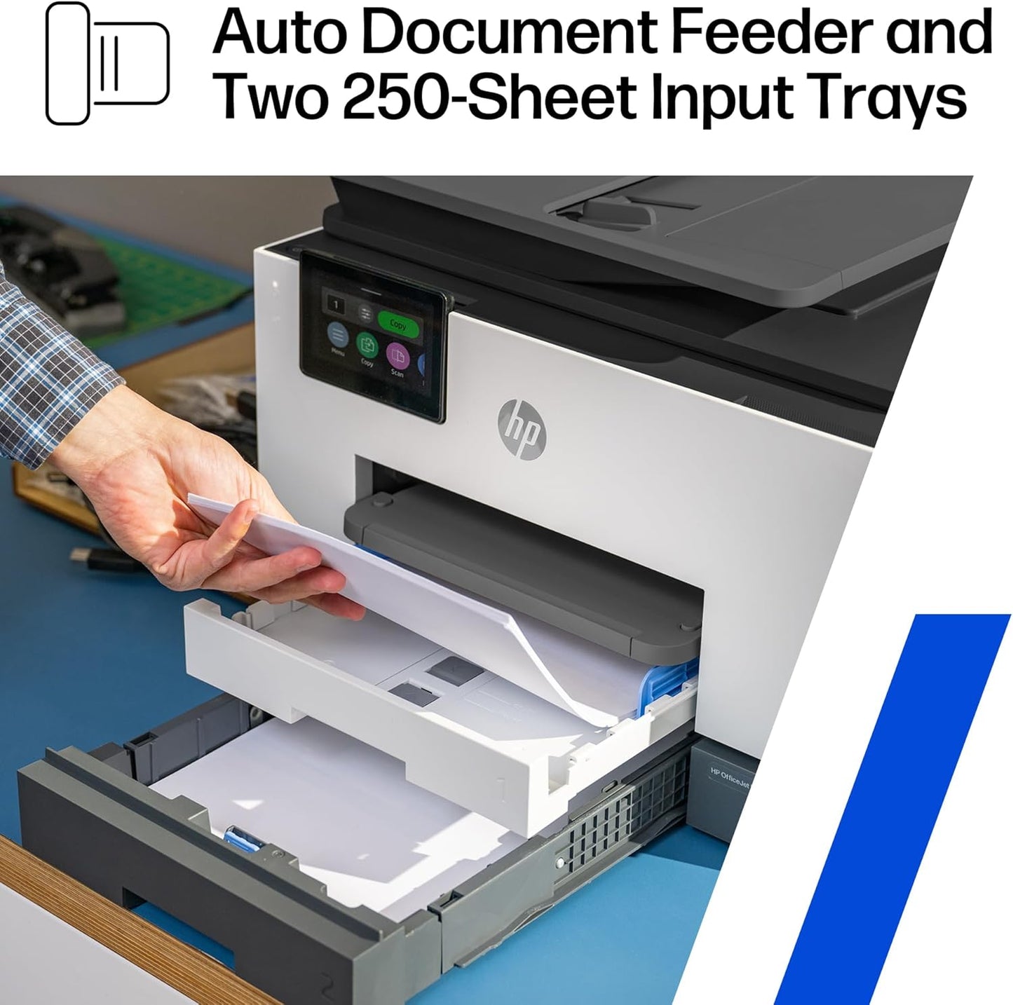 HP OfficeJet Pro 9135e Impresora inalámbrica todo en uno a color por inyección de tinta, imprime, escanea, copia, fax, ADF, impresión a doble cara ideal para la oficina, prueba de 3 meses de tinta