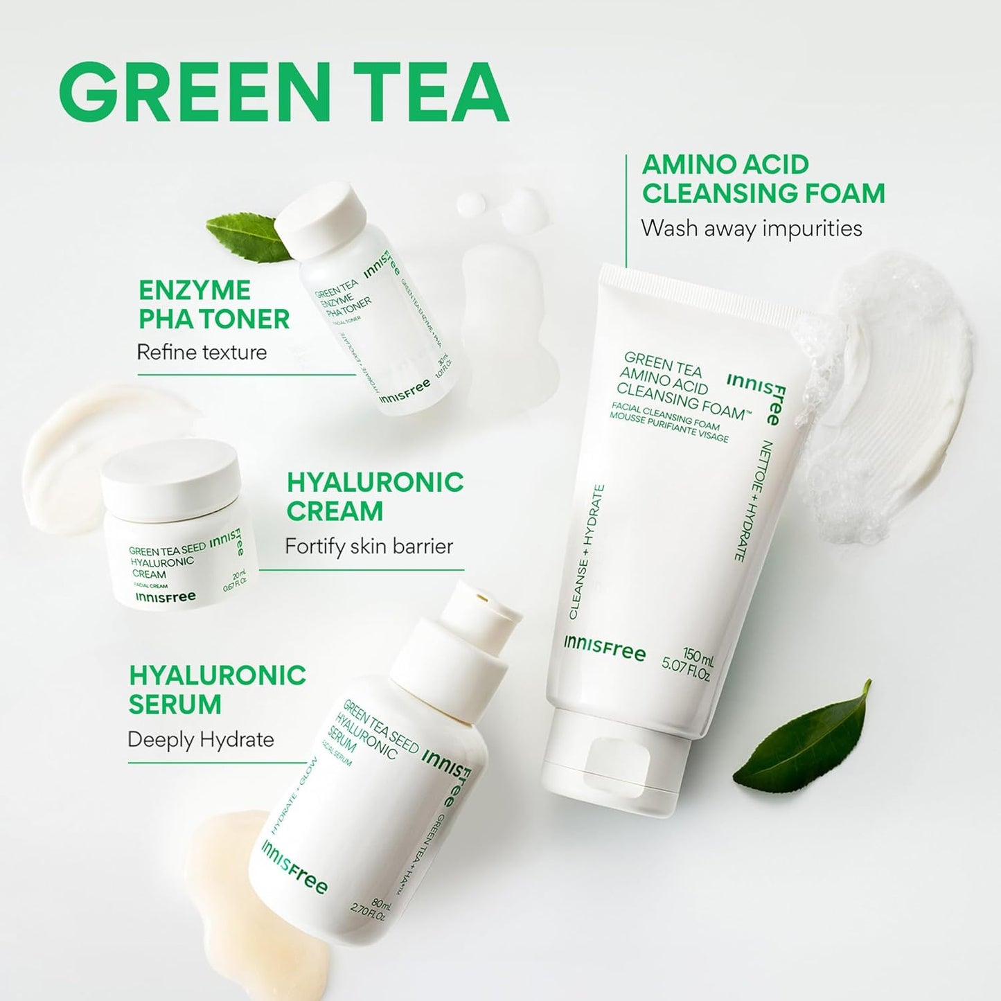 innisfree Green Tea Seed Hydrating Serum with Hyaluronic Acid &amp;...
