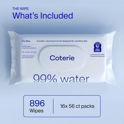 Coterie Toallitas para bebé para piel sensible, fibras vegetales y...