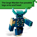 LEGO Minecraft The Warden Encounter - Juego de construcción coleccionable para niños y niñas de 7 años en adelante, con minifigura de guardabosques silenciosos, gran regalo de cumpleaños para