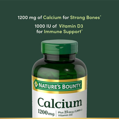 Nature's Bounty Calcio 1200 mg con vitamina D3, salud ósea y ap...