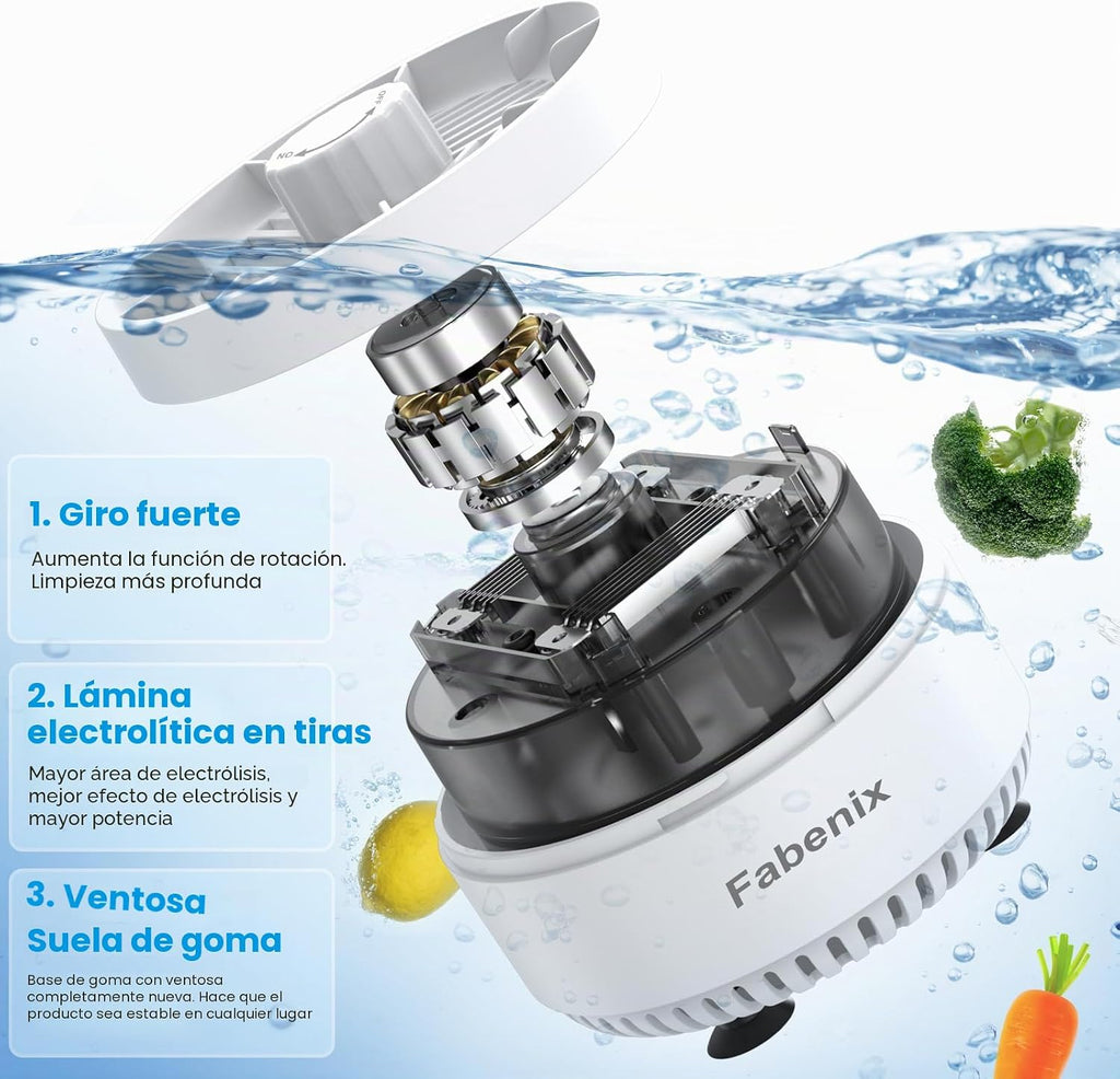 Máquina lavadora de frutas y verduras. Purificador giratorio de fru...