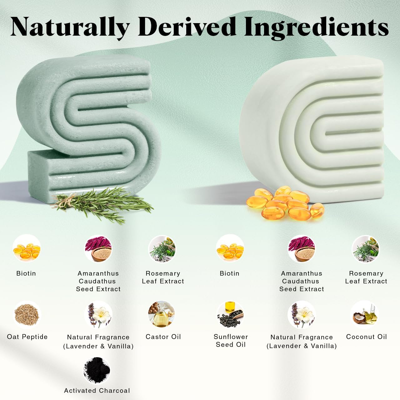 Kitsch Rosemary & Biotin Shampoo and Conditioner Set for Hair Growth - Barra de champú y acondicionador fortalecedor, espesante y voluminizadora, sin parabenos, sulfatos ni silicona, fabricado en Estados Unidos, paquete de 2