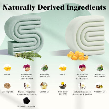 Kitsch Rosemary & Biotin Shampoo and Conditioner Set for Hair Growth - Barra de champú y acondicionador fortalecedor, espesante y voluminizadora, sin parabenos, sulfatos ni silicona, fabricado en Estados Unidos, paquete de 2