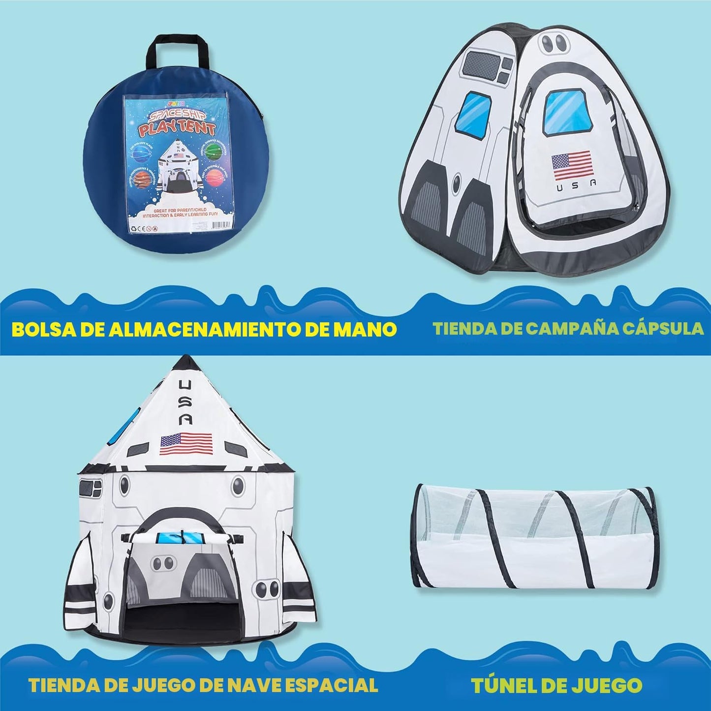 JOYIN Tienda de campaña desplegable con túnel y casa de juegos para...