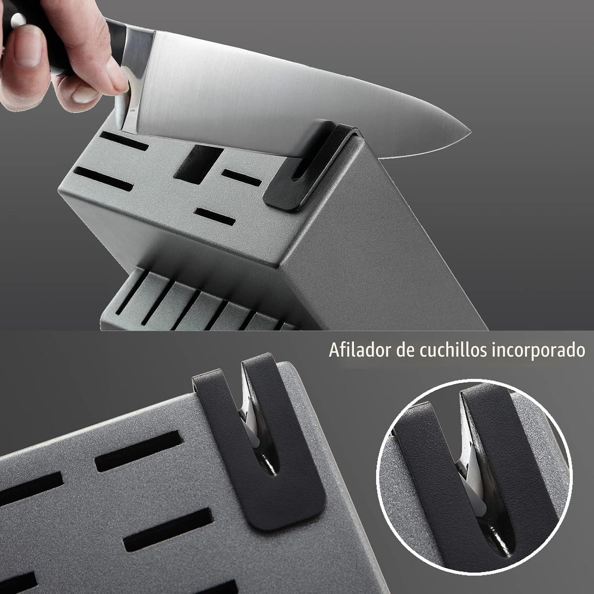 McCook® Juego de cuchillos de acero inoxidable alemán con afilador...