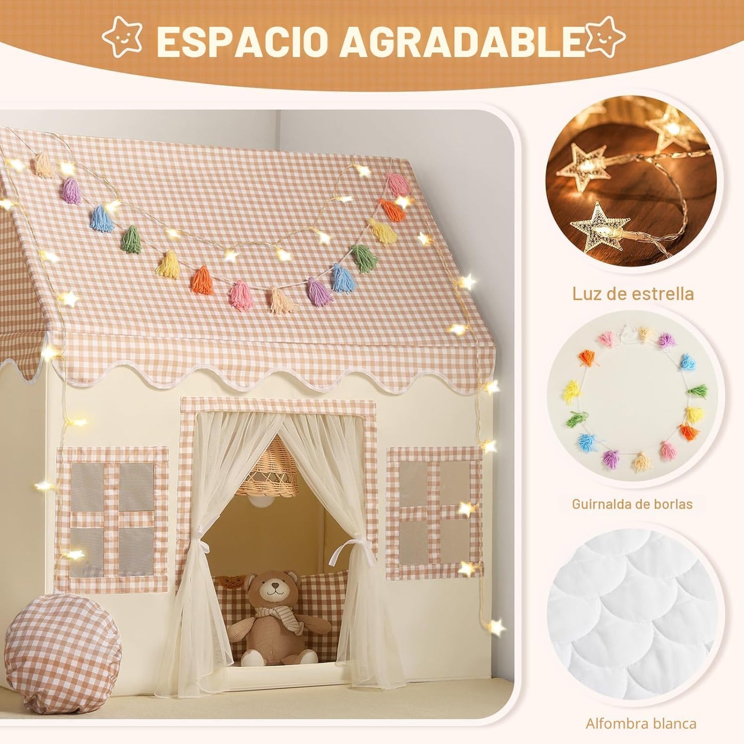 Senodeer Tienda de campaña infantil para interiores: con cuadros ma...
