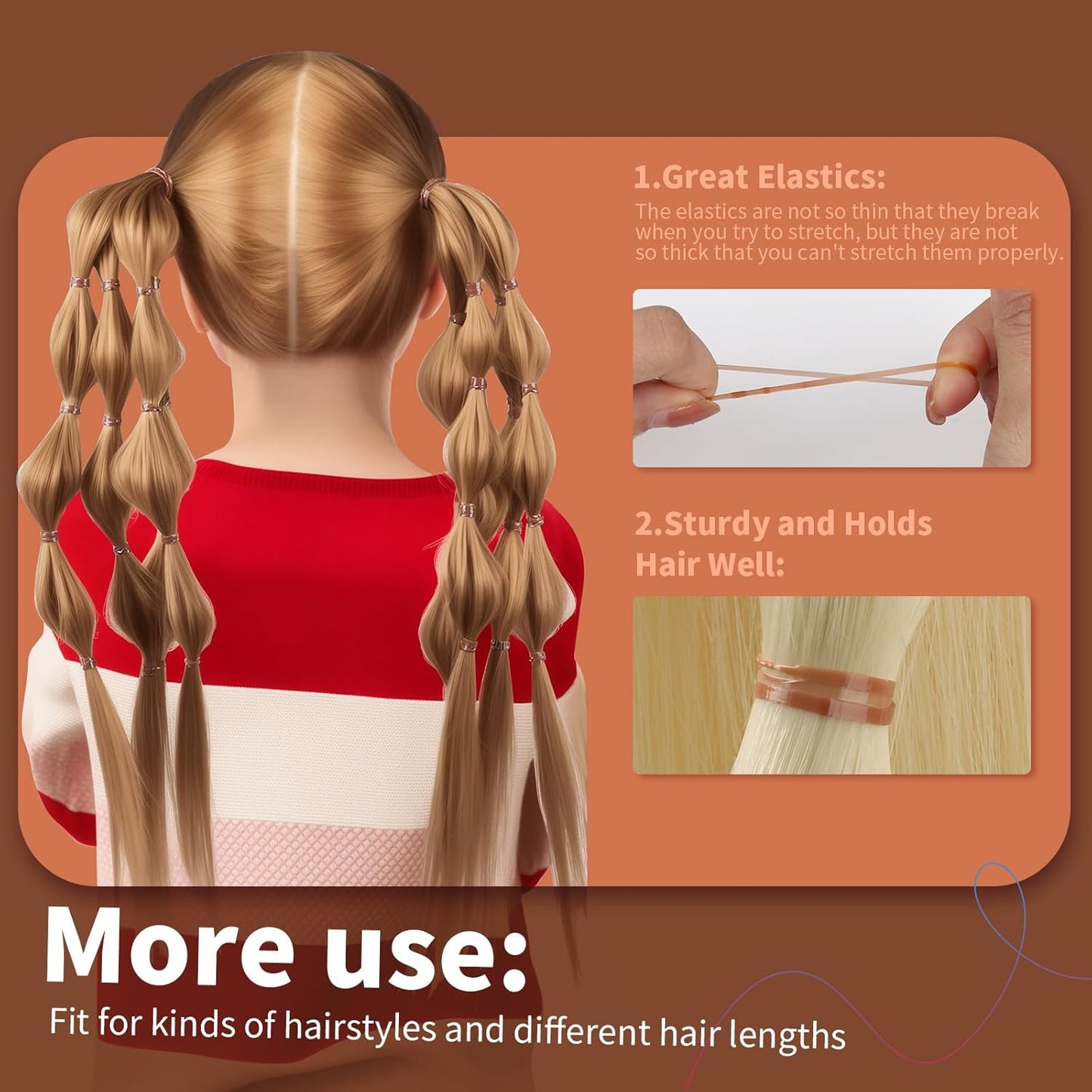 Teenitor Bandas elásticas para el cabello, cintas pequeñas para el...