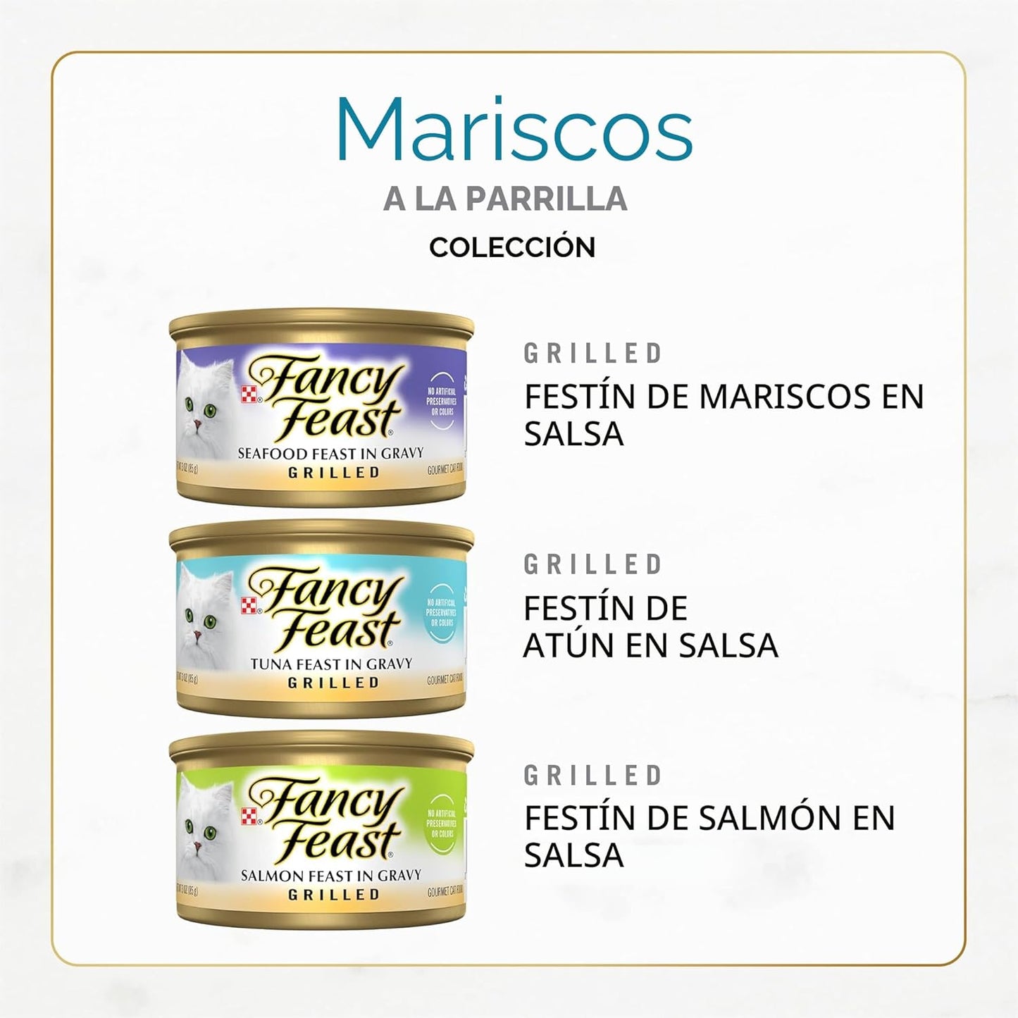 Purina Fancy Feast - Alimento húmedo a la parrilla para gatos, cole...