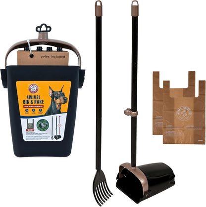 Petmate - Basurero giratorio Arm &amp; Hammer 70067, rastrillo y re...