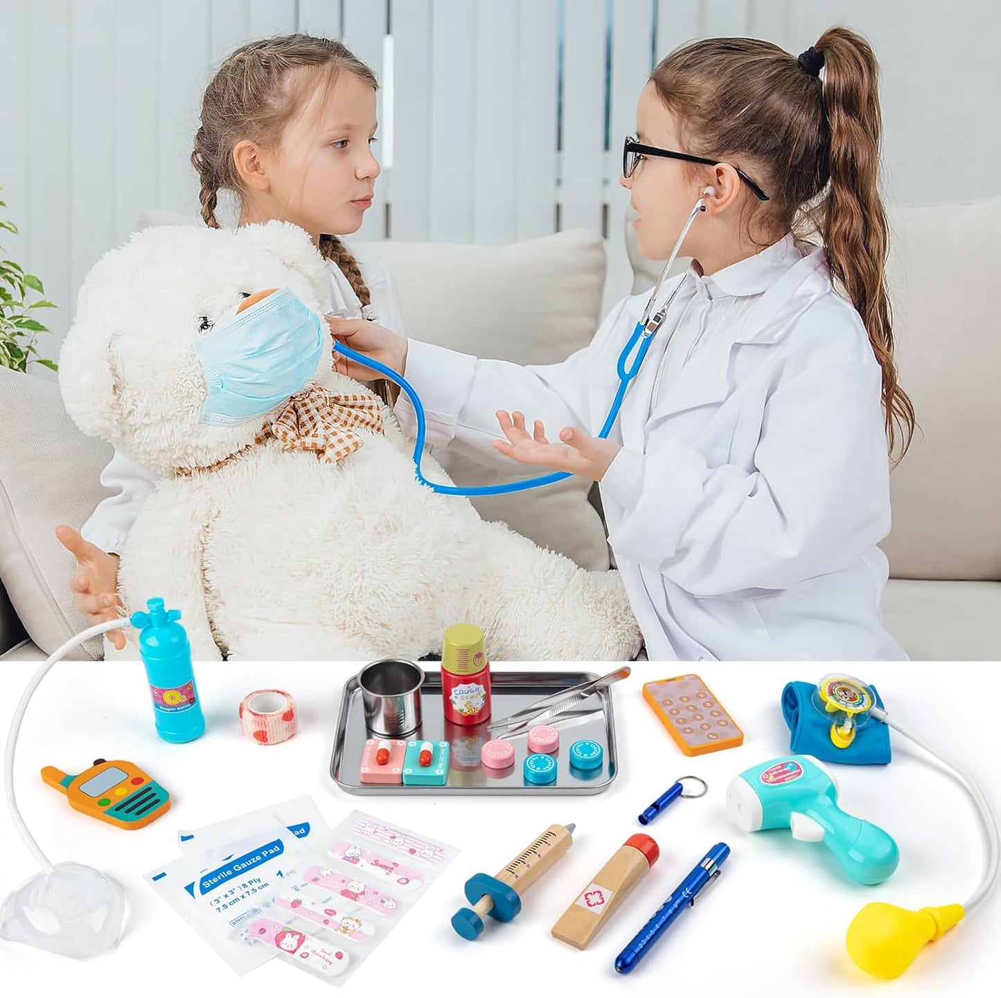 Sundaymot Kit médico para niños juego de simulación de 34