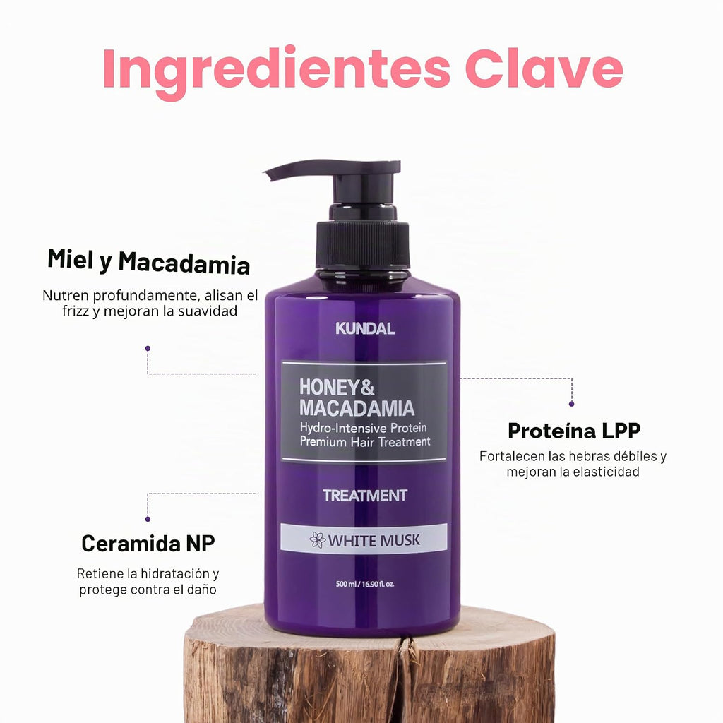 KUNDAL Miel y macadamia \/ flor de cerezo, cuidado natural del cabe...