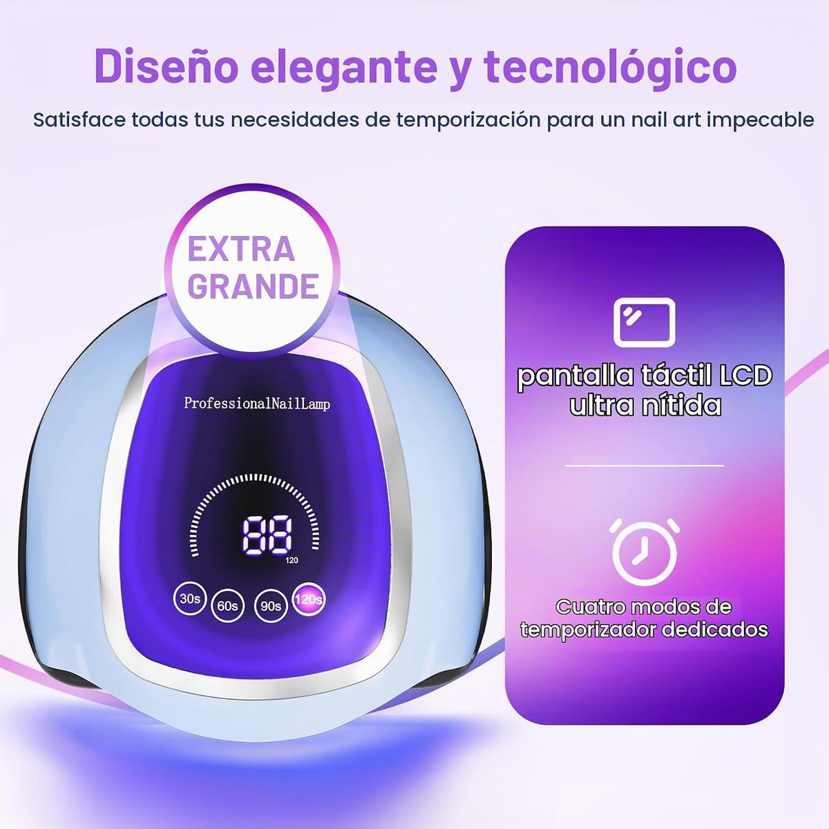 Gugusure Lámpara de uñas LED UV, secador de uñas mejorado de 180 W...
