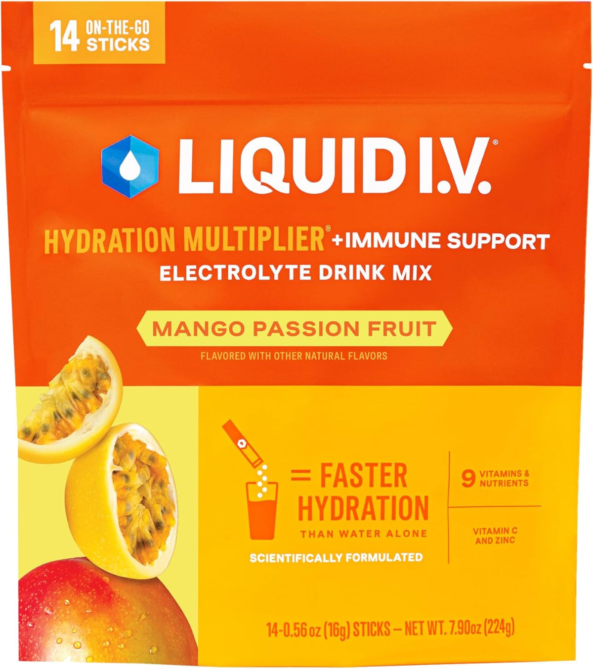 Líquido I.V. Hidratación + electrolitos inmunológicos, mango maracu...