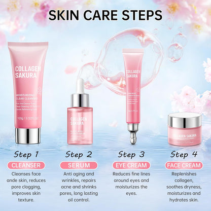 JAPAN SAKURA - Juego de cuidado de la piel, juego de cuidado de la...