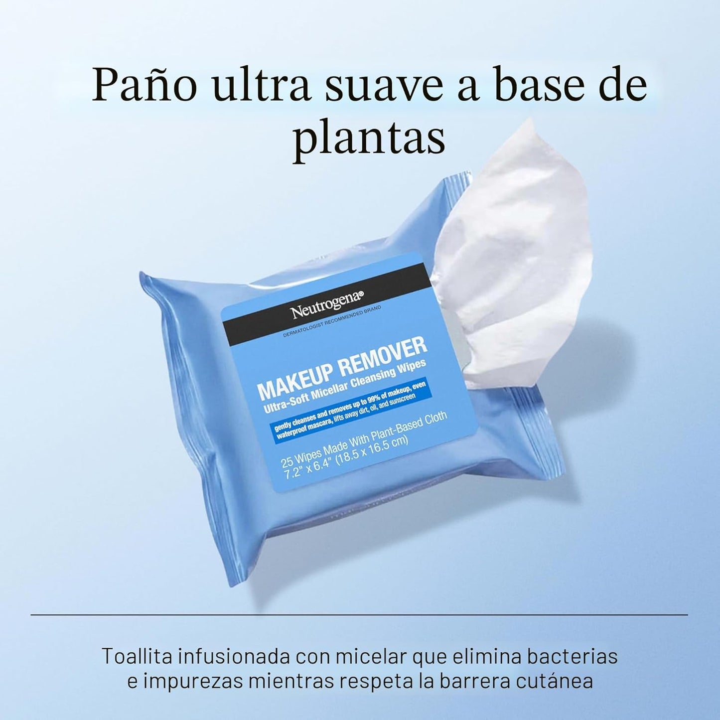Neutrogena Toallitas para quitar maquillaje micelares sin alcohol p...