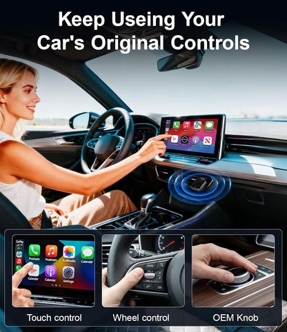 Adaptador inalámbrico CarPlay para iPhone, Bluetooth y Wi-Fi, 3X Auto-Conectar, Sin Latencia, Compatible con Apple CarPlay USB A/C, Enchufe y Reproduce, Convierte CarPlay con cable de
