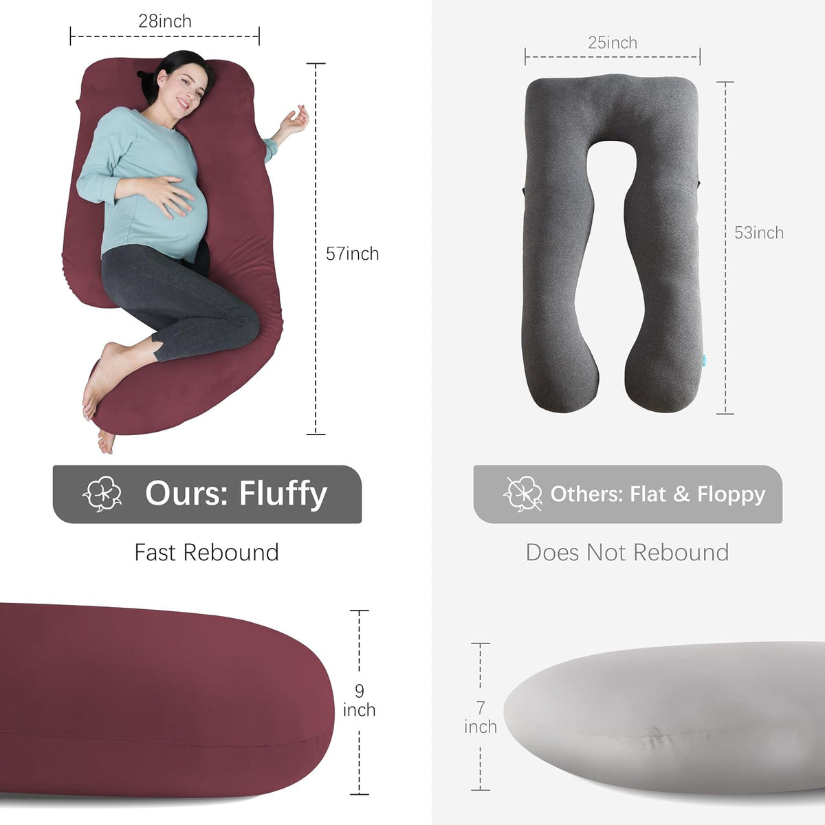 MOON PARK - Almohadas de embarazo y maternidad de cuerpo completo p...