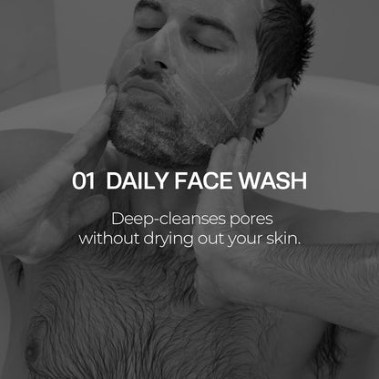 HommeFace Daily Trio - Juego de rutina diaria de 3 pasos para hombr...