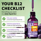 (Paquete de 2) Gotas líquidas de vitamina B12 y B6, complejo de vit...